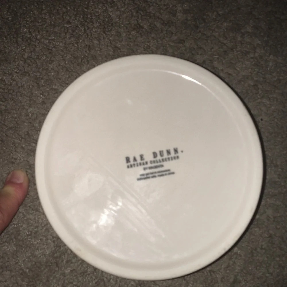 Rae Dunn Artisan Collection by Magenta Doggie Bowl White w Red Interior … - Picture 3 of 6